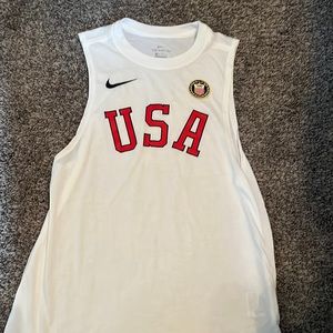 USA White Nike Tank Top